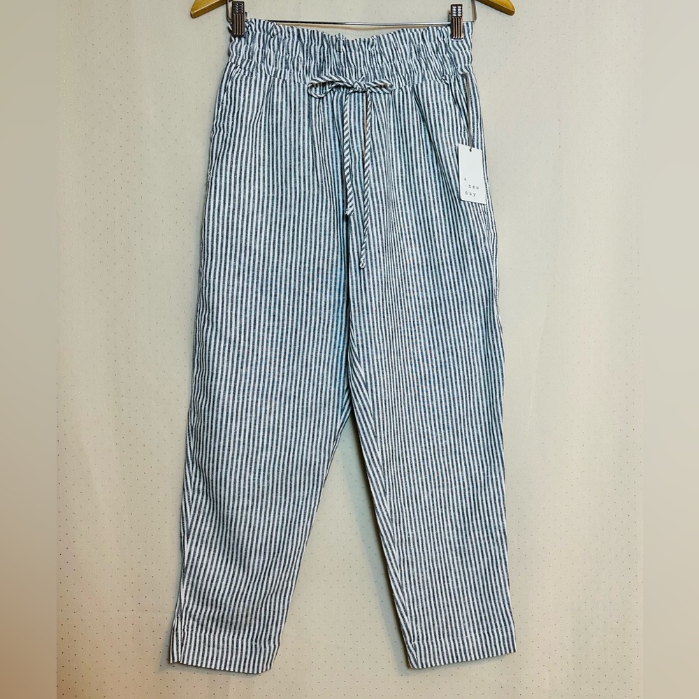 NWT a new day Striped Cinch Waist Pants Size XS